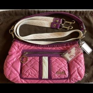 Just New Coach Poppy Ski Bunny Groovy Quilted, pink/purple, 2 straps. -